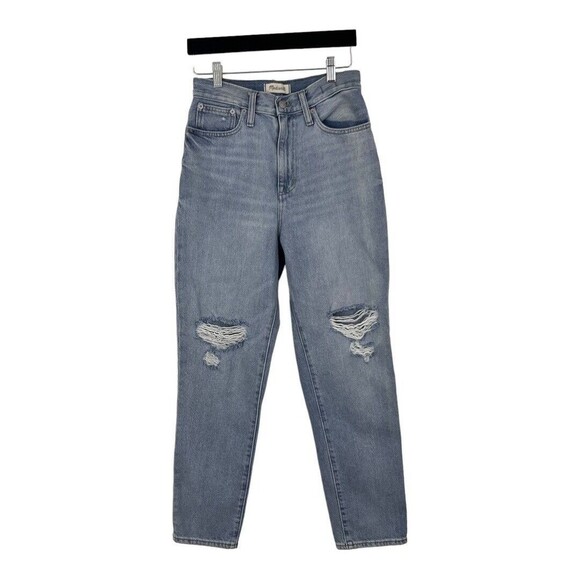 Madewell Womens Size 26 Distressed Light Wash High Rise The Mom Jean - Picture 1 of 4